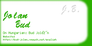 jolan bud business card